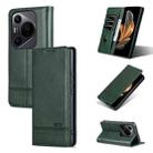 For Huawei Pura 70 Pro / 70 Pro+ AZNS Magnetic Calf Texture Flip Leather Phone Case(Dark Green) - 1