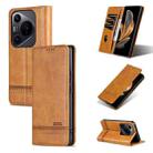 For Huawei Pura 70 Pro / 70 Pro+ AZNS Magnetic Calf Texture Flip Leather Phone Case(Light Brown) - 1