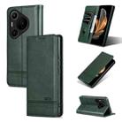 For Huawei Pura 70 Pro / 70 Pro+ Fine Hole AZNS Magnetic Calf Texture Flip Leather Phone Case(Dark Green) - 1