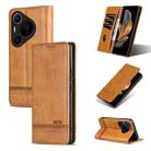 For Huawei Pura 70 Pro / 70 Pro+ Fine Hole AZNS Magnetic Calf Texture Flip Leather Phone Case(Light Brown) - 1