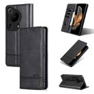 For Huawei Pura 70 Ultra AZNS Magnetic Calf Texture Flip Leather Phone Case(Black) - 1