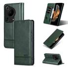 For Huawei Pura 70 Ultra AZNS Magnetic Calf Texture Flip Leather Phone Case(Dark Green) - 1