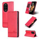 For Huawei nova 13 Pro AZNS Magnetic Calf Texture Flip Leather Phone Case(Red) - 1