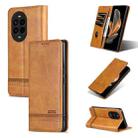 For Huawei nova 13 Pro AZNS Magnetic Calf Texture Flip Leather Phone Case(Light Brown) - 1