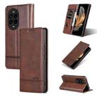 For Huawei nova 13 Pro AZNS Magnetic Calf Texture Flip Leather Phone Case(Dark Brown) - 1