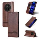 For Huawei Mate 70 AZNS Magnetic Calf Texture Flip Leather Phone Case(Dark Brown) - 1