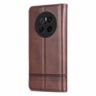 For Huawei Mate 70 AZNS Magnetic Calf Texture Flip Leather Phone Case(Dark Brown) - 3