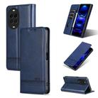 For Huawei Nova 14 AZNS Magnetic Calf Texture Flip Leather Phone Case(Dark Blue) - 1