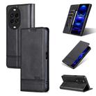 For Huawei Nova 14 Ultra AZNS Magnetic Calf Texture Flip Leather Phone Case(Black) - 1