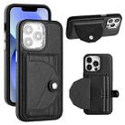 For iPhone 13 Pro Shockproof Leather Phone Case with Card Holder(Black) - 1