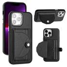 For iPhone 13 Pro Max Shockproof Leather Phone Case with Card Holder(Black) - 1