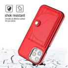 For iPhone 12 / 12 Pro Shockproof Leather Phone Case with Card Holder(Red) - 3