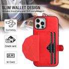 For iPhone 12 / 12 Pro Shockproof Leather Phone Case with Card Holder(Red) - 4