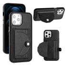 For iPhone 12 Pro Max Shockproof Leather Phone Case with Card Holder(Black) - 1