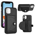 For iPhone 11 Shockproof Leather Phone Case with Card Holder(Black) - 1