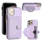 For iPhone 11 Pro Shockproof Leather Phone Case with Card Holder(Purple) - 1