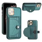 For iPhone 11 Pro Shockproof Leather Phone Case with Card Holder(Green) - 1