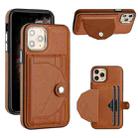 For iPhone 11 Pro Shockproof Leather Phone Case with Card Holder(Brown) - 1