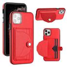 For iPhone 11 Pro Max Shockproof Leather Phone Case with Card Holder(Red) - 1
