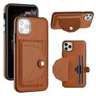 For iPhone 11 Pro Max Shockproof Leather Phone Case with Card Holder(Brown) - 1