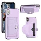 For iPhone XS Max Shockproof Leather Phone Case with Card Holder(Purple) - 1
