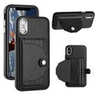 For iPhone X / XS Shockproof Leather Phone Case with Card Holder(Black) - 1