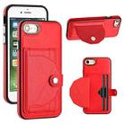 For iPhone SE 2022/SE 2020/6/7/8 Shockproof Leather Phone Case with Card Holder(Red) - 1