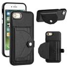 For iPhone SE 2022/SE 2020/6/7/8 Shockproof Leather Phone Case with Card Holder(Black) - 1