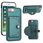 For iPhone 6 Plus/7 Plus/8 Plus Shockproof Leather Phone Case with Card Holder(Green) - 1