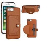 For iPhone 6 Plus/7 Plus/8 Plus Shockproof Leather Phone Case with Card Holder(Brown) - 1