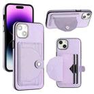For iPhone 15 Plus Shockproof Leather Phone Case with Card Holder(Purple) - 1