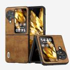 For OPPO Find N3 Flip ABEEL Retro Litchi Texture PU Phone Case(Brown) - 1