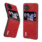 For vivo X Flip ABEEL Retro Litchi Texture PU Phone Case(Red) - 1