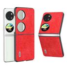 For Huawei P60 Pocket ABEEL Retro Litchi Texture PU Phone Case(Red) - 1