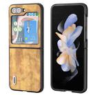For Samsung Galaxy Z Flip5 ABEEL Retro Litchi Texture PU Phone Case(Brown) - 1