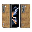 For Samsung Galaxy Z Fold5 ABEEL Retro Litchi Texture PU Phone Case(Brown) - 1