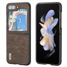 For Samsung Galaxy Z Flip5 ABEEL Dream Litchi Texture PU Phone Case(Khaki) - 1