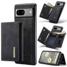 For Google Pixel 7A DG.MING M1 Series 3-Fold Multi Card Wallet + Magnetic Phone Case(Black) - 1