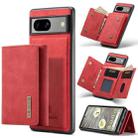 For Google Pixel 7A DG.MING M1 Series 3-Fold Multi Card Wallet + Magnetic Phone Case(Red) - 1