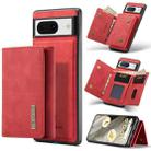 For Google Pixel 8 DG.MING M1 Series 3-Fold Multi Card Wallet + Magnetic Phone Case(Red) - 1