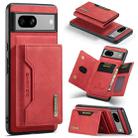 For Google Pixel 7A DG.MING M2 Series 3-Fold Multi Card Bag + Magnetic Phone Case(Red) - 1