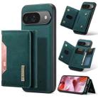 For Google Pixel 9 / 9 Pro DG.MING M2 Series 3-Fold Multi Card Bag + Magnetic Phone Case(Green) - 1