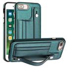For iPhone 6 Plus/7 Plus/8 Plus Shockproof Leather Phone Case with Wrist Strap(Green) - 1