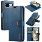 For Google Pixel 8 DG.MING Crazy Horse Texture Detachable Magnetic Leather Phone Case(Blue) - 1