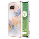 For Google Pixel 7a Electroplating IMD TPU Phone Case(White Marble) - 1