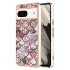 For Google Pixel 8 Electroplating IMD TPU Phone Case(Pink Scales) - 1