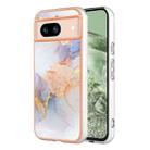 For Google Pixel 8a Electroplating IMD TPU Phone Case(White Marble) - 1