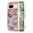 For Google Pixel 8a Electroplating IMD TPU Phone Case(Pink Scales) - 1