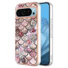 For Google Pixel 9 Pro Electroplating IMD TPU Phone Case(Pink Scales) - 1