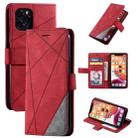 For iPhone 11 Skin Feel Splicing Horizontal Flip Leather Case with Holder & Card Slots & Wallet & Photo Frame(Red) - 1